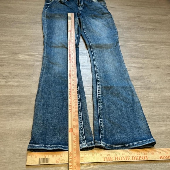 Y2K Faded Embroidered Jeans 28x30 Crazy Pocket Designs 2000s Vintage - Picture 3 of 7